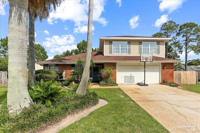 6961 Elliots Gin Ln, Navarre, FL 32566 - traditional-style home with brick siding, concrete driveway, and a garage
