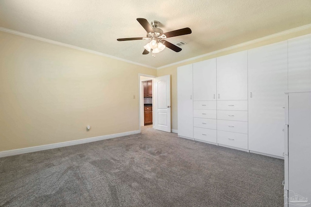 2960 Laurel Dr, Gulf Breeze, FL 32563 - unfurnished bedroom with ornamental molding, carpet, baseboards, and ceiling fan