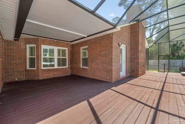 2960 Laurel Dr, Gulf Breeze, FL 32563 - wooden deck with a lanai