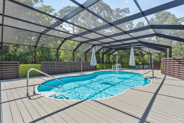 2960 Laurel Dr, Gulf Breeze, FL 32563 - view of pool featuring a deck and glass enclosure