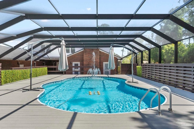 2960 Laurel Dr, Gulf Breeze, FL 32563 - swimming pool featuring a patio and a lanai