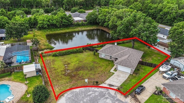 5761 Twisted Oak Ct, Pace, FL 32571 - drone / aerial view with a water view