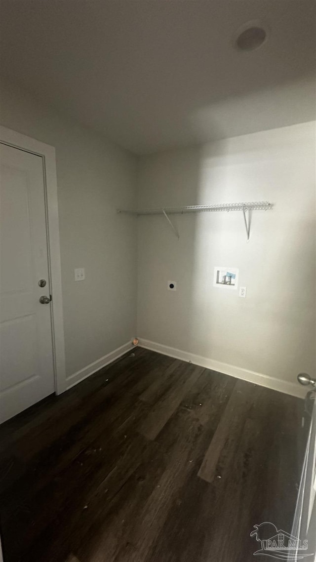 6280 Long St, Milton, FL 32570 - laundry room with dark wood-style floors, hookup for a washing machine, and electric dryer hookup