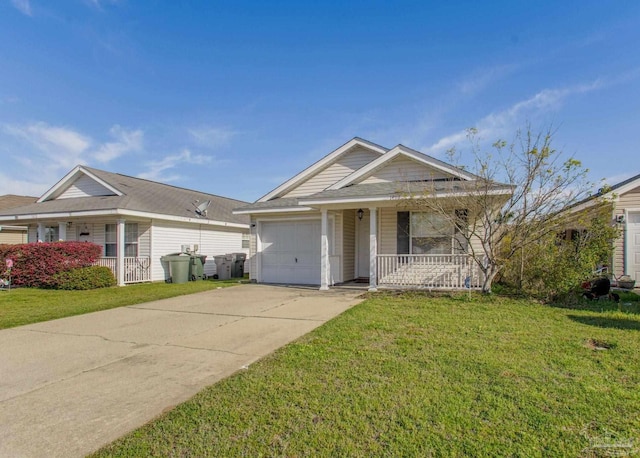 1408 Dunhurst Dr, Pensacola, FL 32534 - view of front of property with a garage, a front lawn, covered porch, and driveway