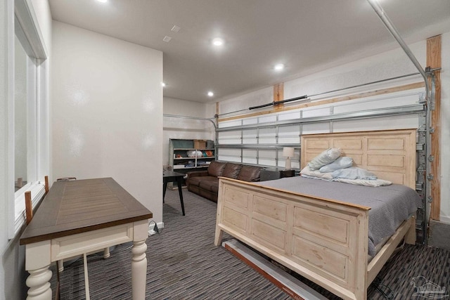 garage with recessed lighting