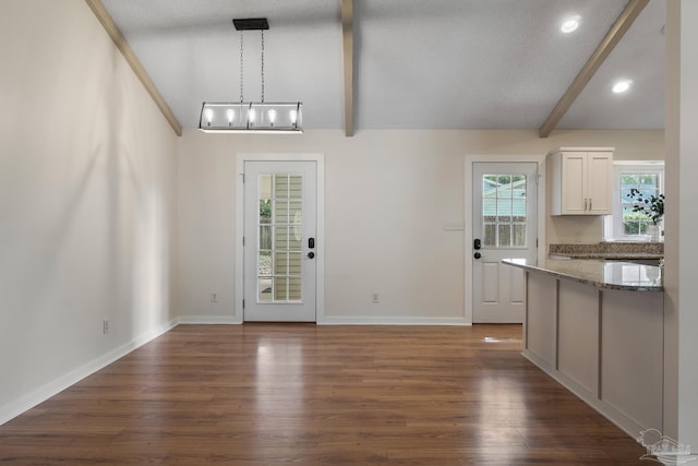 4507 Whisper Way, Pensacola, FL 32504 - unfurnished dining area with dark wood-style floors and recessed lighting