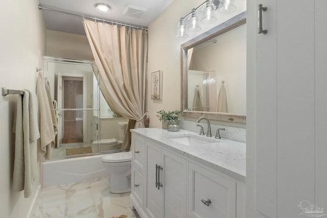 4507 Whisper Way, Pensacola, FL 32504 - full bath featuring vanity, marble look tiles, and bath / shower combo with glass door