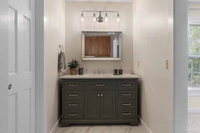 4507 Whisper Way, Pensacola, FL 32504 - bathroom featuring vanity and marble finish floors