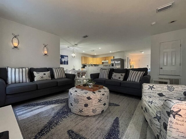 living room featuring hardwood / wood-style flooring