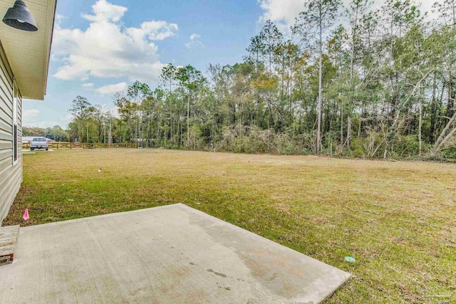 view of yard with a patio area