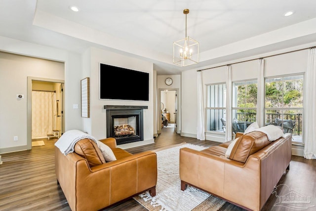 1058 Iron Forge Rd, Cantonment, FL 32533 - living room featuring a chandelier, healthy amount of natural light, baseboards, and recessed lighting