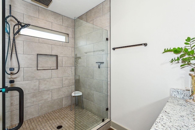 1058 Iron Forge Rd, Cantonment, FL 32533 - full bathroom featuring a stall shower and baseboards