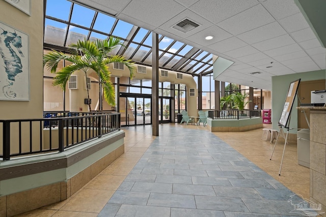 building lobby with visible vents