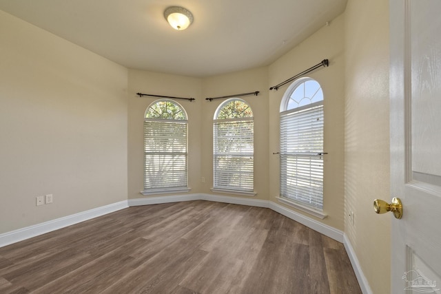 unfurnished room featuring wood-type flooring