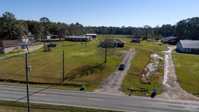 drone / aerial view featuring a rural view