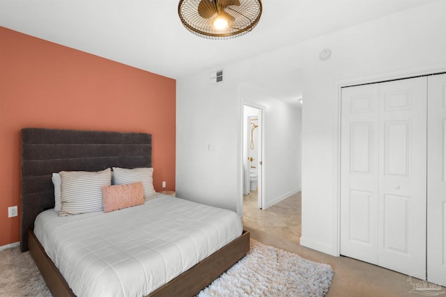 1299 Ft Pickens Rd Unit 6, Pensacola Beach, FL 32561 - carpeted bedroom with visible vents, baseboards, and a closet