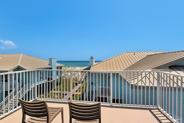 1299 Ft Pickens Rd Unit 6, Pensacola Beach, FL 32561 - balcony featuring a view of the beach and a water view