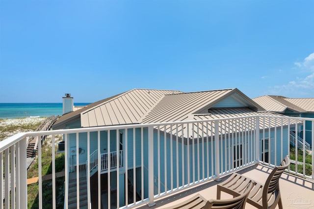 1299 Ft Pickens Rd Unit 6, Pensacola Beach, FL 32561 - balcony featuring a view of the beach and a water view