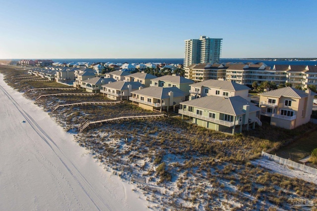 1299 Ft Pickens Rd Unit 6, Pensacola Beach, FL 32561 - drone / aerial view with a beach view, a residential view, and a water view