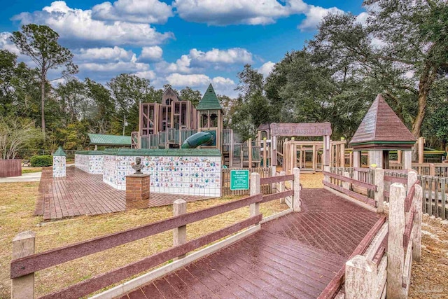 view of jungle gym