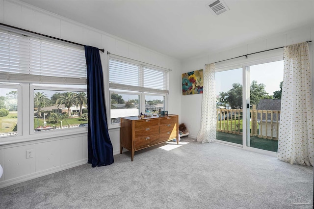 interior space with light colored carpet