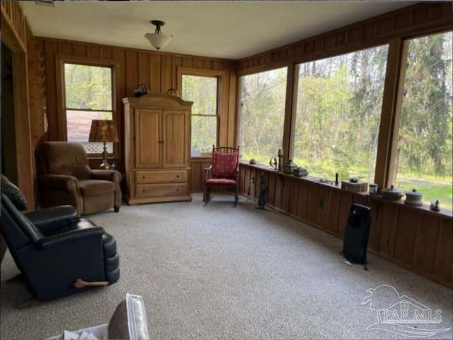 5301 Gentle Breeze Dr, Tallahassee, FL 32317 - sunroom / solarium featuring carpet and wooden walls