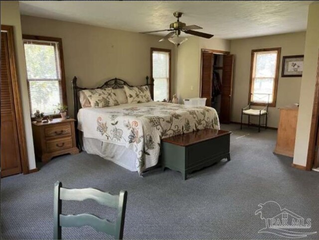 5301 Gentle Breeze Dr, Tallahassee, FL 32317 - bedroom with multiple windows, carpet flooring, and a ceiling fan
