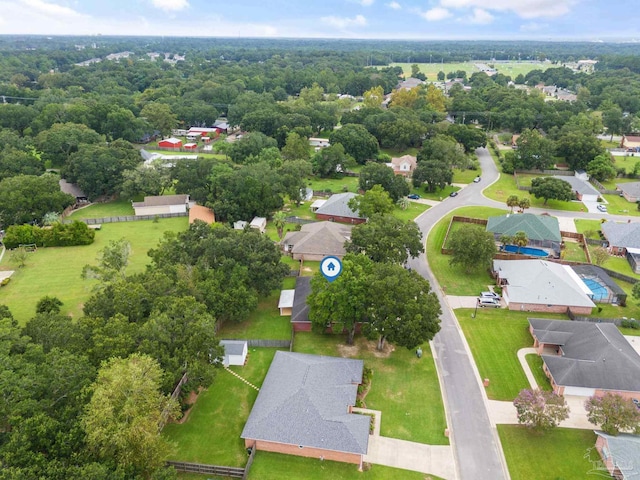 drone / aerial view featuring a residential view