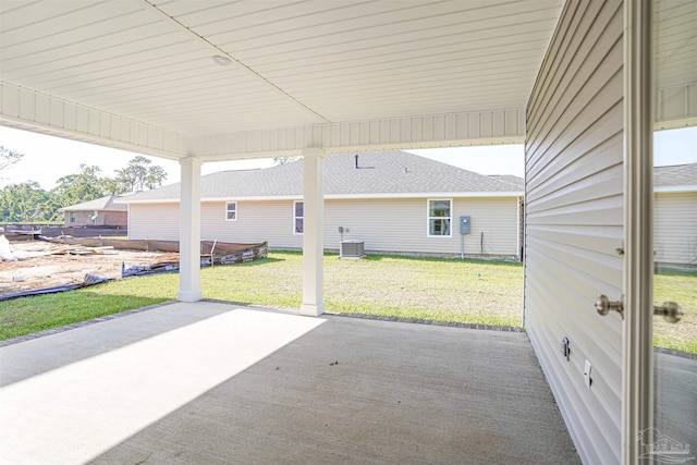 view of patio with central AC