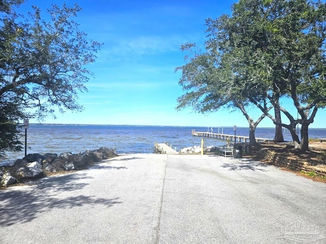 water view with a dock