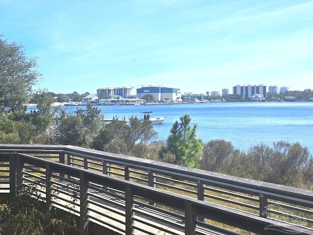 view of water feature featuring a view of city