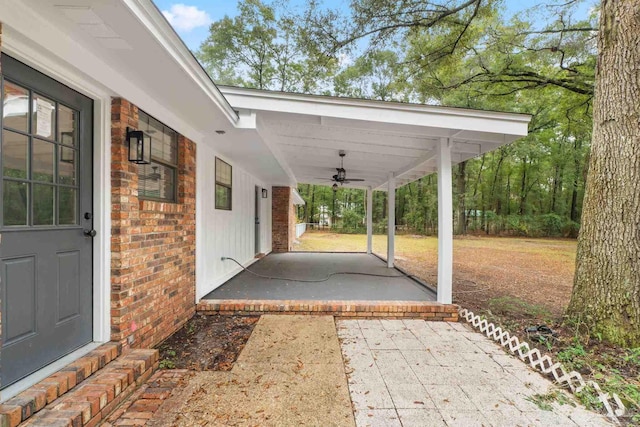 view of patio / terrace with ceiling fan