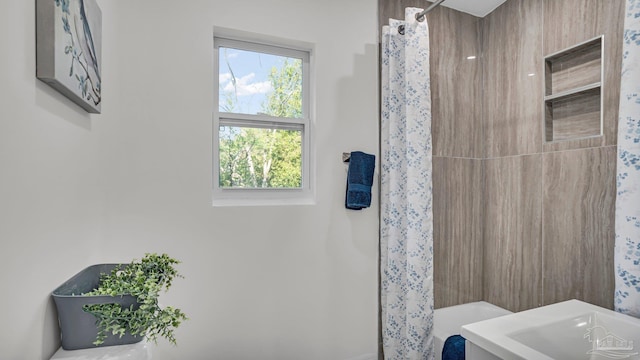 bathroom with walk in shower