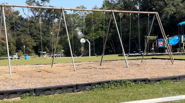 view of play area featuring a yard