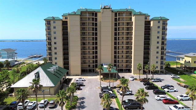 view of property with a water view