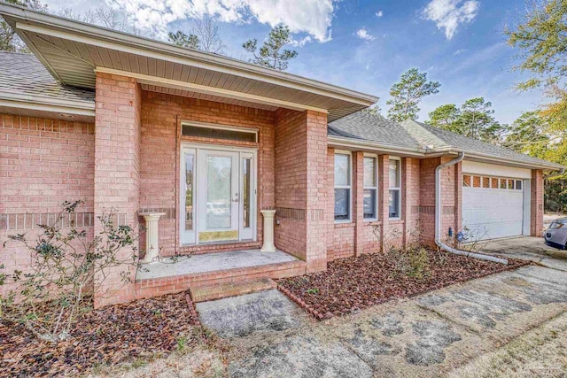 property entrance featuring a garage