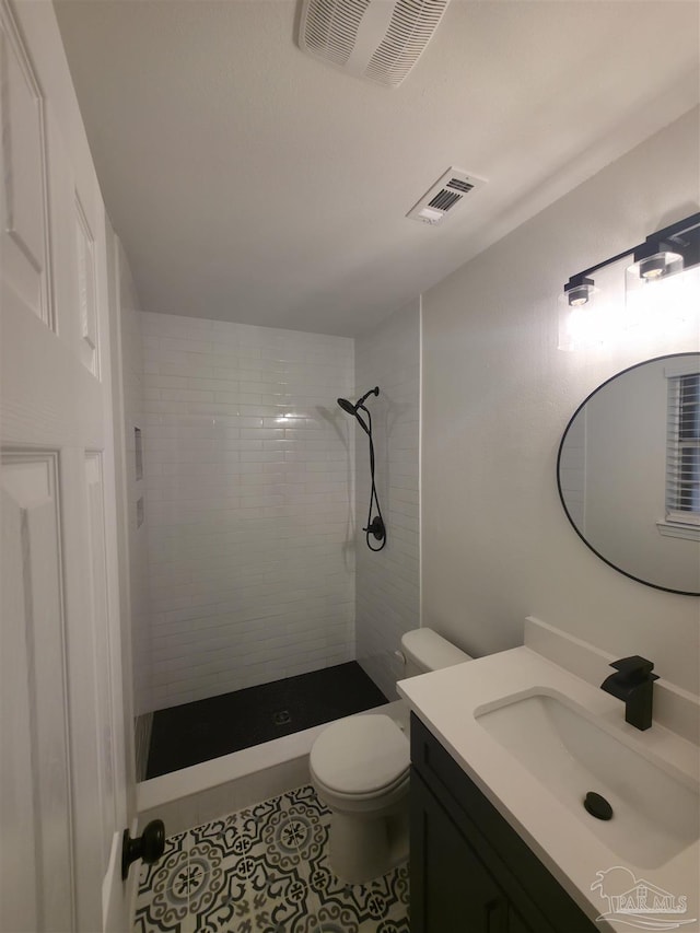 5197 Avenida Del Fuego, Pace, FL 32571 - bathroom with vanity, a stall shower, and tile patterned flooring