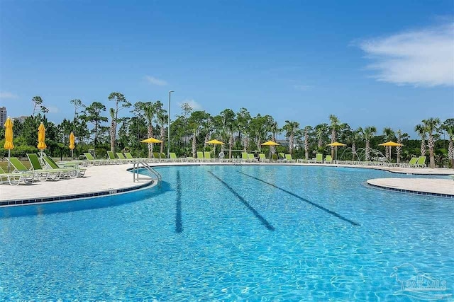 pool featuring a patio area