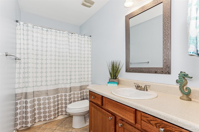 5397 Fawn Ridge Dr, Gulf Breeze, FL 32563 - full bathroom featuring vanity, tile patterned floors, and curtained shower