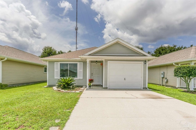5397 Fawn Ridge Dr, Gulf Breeze, FL 32563 - view of front of property with driveway, a garage, and a front lawn