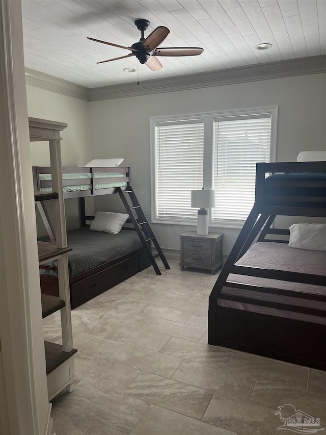5350 Pale Moon Dr, Pensacola, FL 32507 - bedroom with ornamental molding and a ceiling fan