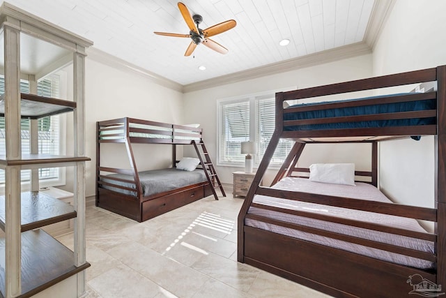 5350 Pale Moon Dr, Pensacola, FL 32507 - bedroom featuring multiple windows, recessed lighting, baseboards, and ornamental molding