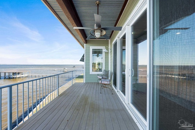 5350 Pale Moon Dr, Pensacola, FL 32507 - balcony with a water view and ceiling fan