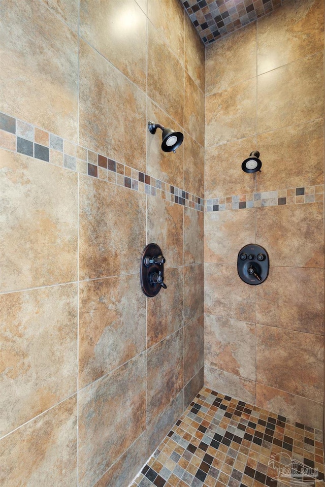 room details with a tile shower