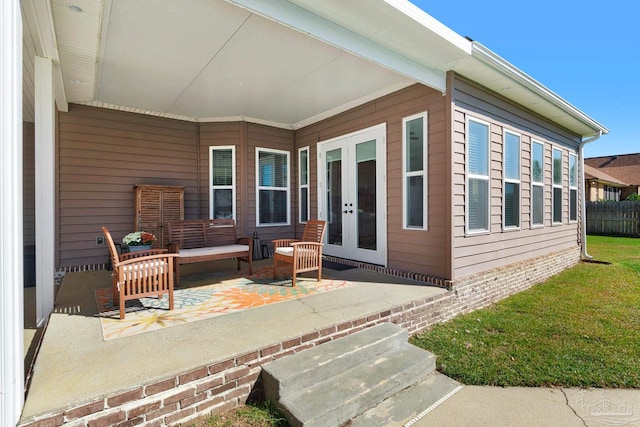 exterior space with french doors