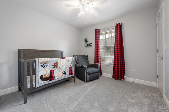 6018 Autumn Pines Cir, Pace, FL 32571 - bedroom featuring carpet flooring, baseboards, and a ceiling fan