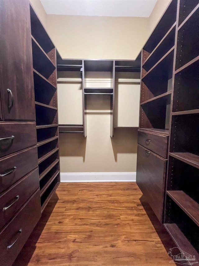 spacious closet with light wood-type flooring