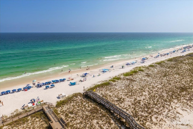 water view featuring a beach view