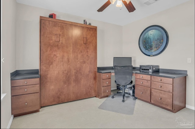 1707 Cedrus Ln, Pensacola, FL 32514 - home office featuring ceiling fan and baseboards