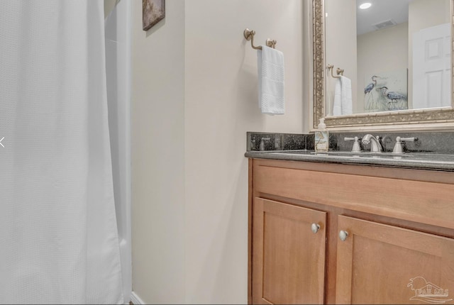 1707 Cedrus Ln, Pensacola, FL 32514 - bathroom with vanity and curtained shower